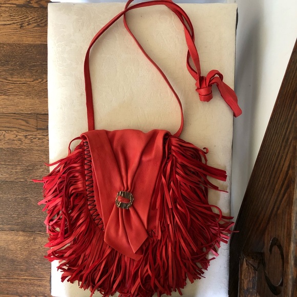 Vintage Leather Fringed Shoulder Bag 🌶🥊 - Picture 10 of 11